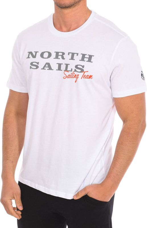 North Sails - T-shirt - Grijs - Katoen - Korte Mouwen - Merkprint