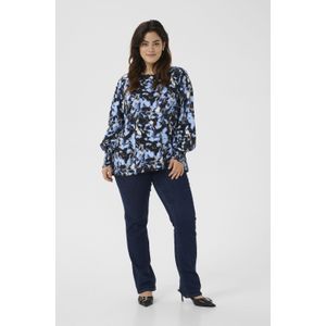 Blouse met lange mouwen Regular fit Black/Blue Graphic Strokes black blue