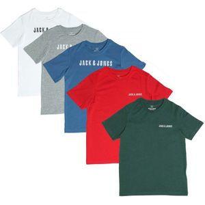 Boy's Jack Jones Kai 5 Pack T-Shirts In Green - Maat 9-10J / 134-140cm