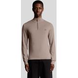 Lyle & Scott Merinowol 1/4 Rits Trui - Bruin