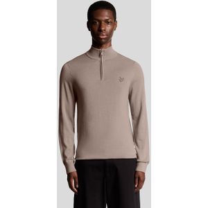 Lyle & Scott Merinowol 1/4 Rits Trui - Bruin