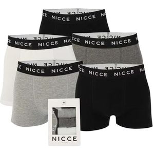 Nicce Heren Haunton Boxershorts (Set van 5) (Zwart/Grijs/Wit)
