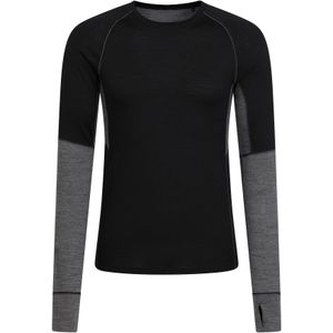 Mountain Warehouse Heren Ultra Merino Wol Ronde Hals Base Layer Top (Zwart)