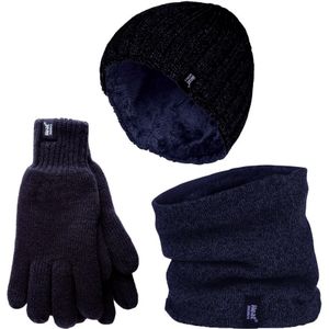 Heat Holders - Heren Muts, Sjaal & Handschoenen Set - Winter Accessoires Set - Marine