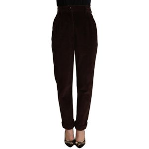 Corduroy taps toelopende broek