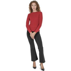 Crown Of Edinburgh Cashmere Dames Trui Met Boothals Coe 007 Rood - Maat L