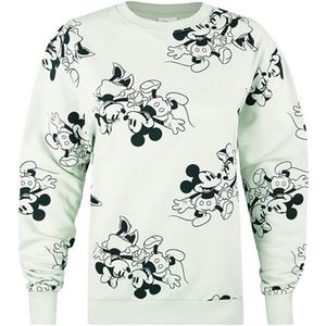 Disney Dames/dames Mickey & Minnie Mouse Sweatshirt (Saliegroen/zwart) - Maat S