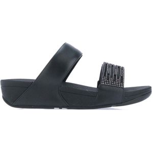 Fitflop Lulu Lasercrystal Leather Slide Sandals In Black - Dames - Maat 38