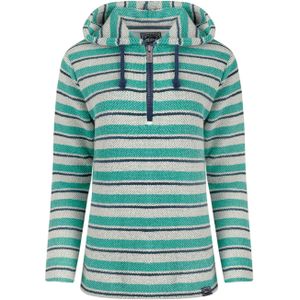 Weird Fish Dames/Dames Ally Gestreepte Gebreide Kwart Ritssluiting Hoodie (Aquamarine)