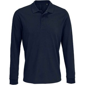 SOLS Unisex Prime Pique Polo voor volwassenen met lange mouwen (Franse marine)