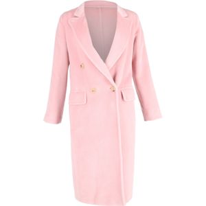 Max Mara Dubbelzijdige Jas in Roze Wol