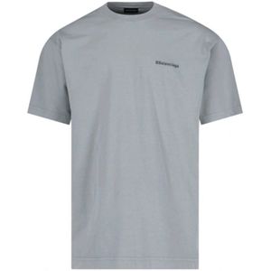 Balenciaga BB-logo geborduurd oversized T-shirt in grijs
