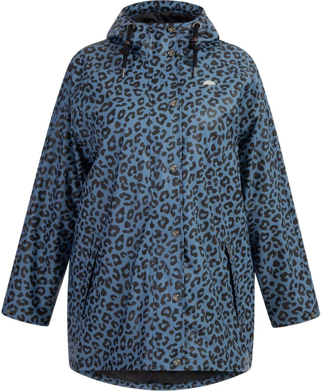 Schmuddelwedda - Plus Size Regenjas - Blauw - Luipaardprint