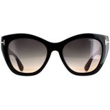 Tom Ford Cat Eye Womens Shiny Black Smoke Gray Gravient FT0940 Cara zonnebril | Sunglasses