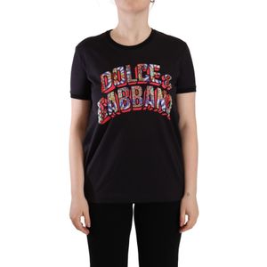 Dolce Gabbana - TSH7614 - T-shirt - Zwart - Logo Print