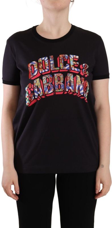 Dolce Gabbana - TSH7614 - T-shirt - Zwart - Logo Print