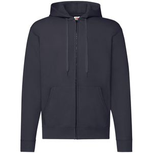 Fruit of the Loom Klassieke herenhoodie met rits (Deep Navy)