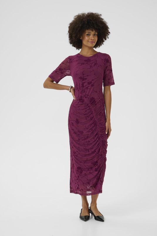 CUkitti - Fitted - Midi-jurk - Wine