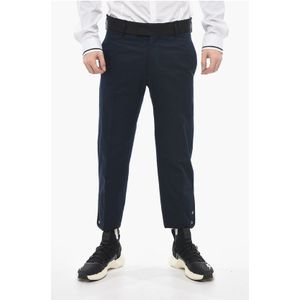 Slim Fit TOM-broek met contrasterende randen en enkelknopen in blauw