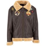 ALPHA INDUSTRIES - B-3 FL Custom - Leren Jas - Zwart - Regular Fit