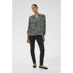 Blouse met korte mouwen Regular fit Green Leopard