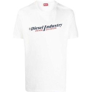Diesel Unisex Volwassenen Industrie Denim Divisie Logo T-Shirt (Wit)