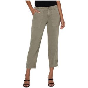 Utility Crop Cargo Cinched Leg Pewter Green jeans