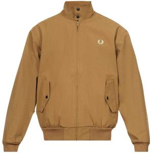 Fred Perry Gewatteerde jas met rits voor dames/dames (Bruin)