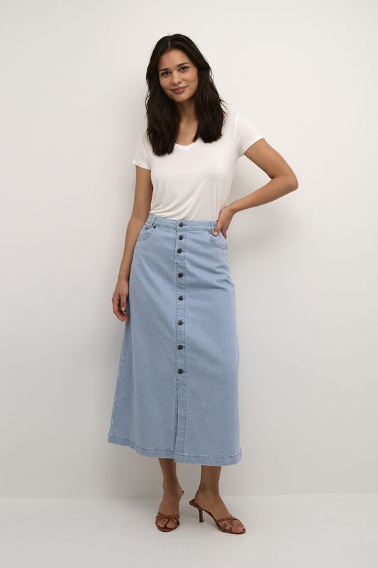 Rok A-shape Blue/White Stripe blue white