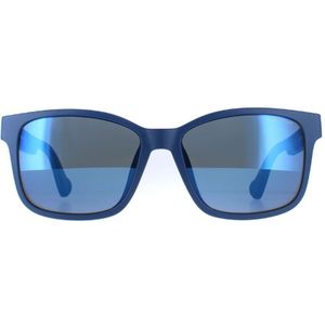 Moncler ML0164-K 91C mat blauwe blauwe spiegel zonnebril | Sunglasses