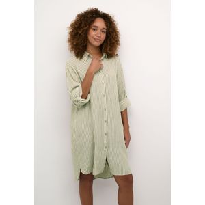 Overhemd - Loose Fit - Boven de Knie - Lange Mouwen - 70% Viscose, 30% Linnen
