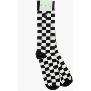 Katoenmix HAND OF CHECK Mid Sokken in Zwart & Wit