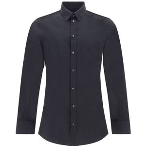 Dolce & Gabbana, Heren, Overhemden, Zwart, Maat: M Katoen,