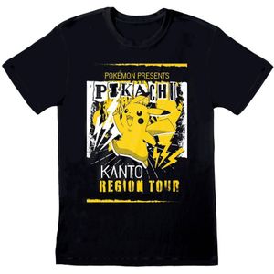 Pokemon Unisex Volwassen Kanto Regio Tour T-shirt (Zwart)
