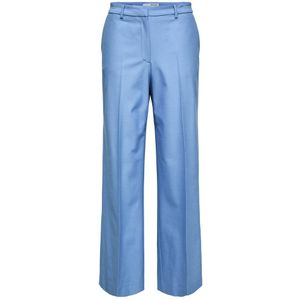 SELECTED FEMME High Waist Straight Fit Pantalon SLFELIANA  Blauw - Maat 32/32