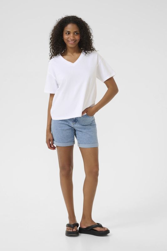 Kaffe - Tee - Korte Mouwen - V-hals - Print Achterkant