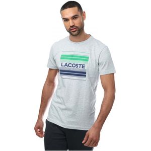 Heren Lacoste Stylized Logo Print Organic Cotton T-shirt in Grijs
