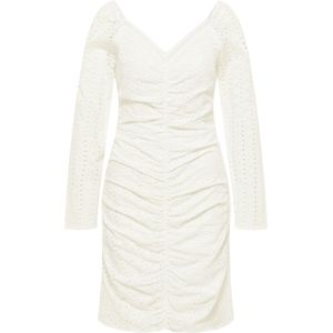 faina jurk met geperforeerd borduurwerk koosh