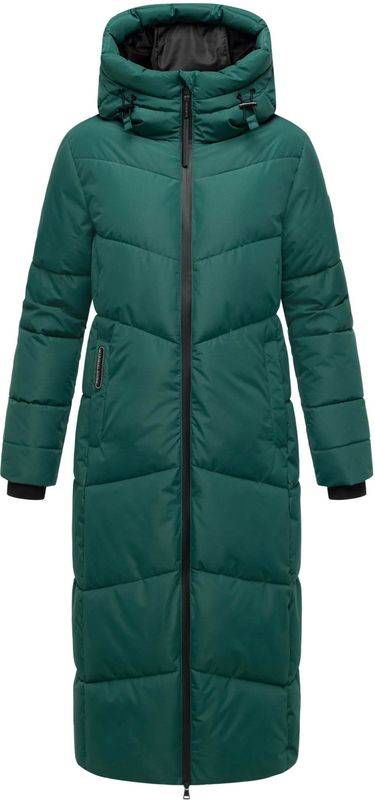 Marikoo dames gewatteerde mantel Firella met capuchon & tweewegrits