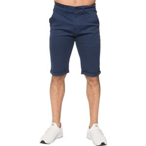 Enzo | Heren Slim Fit Stretch Chino Shorts - Blauw - Maat 28 (Taille)