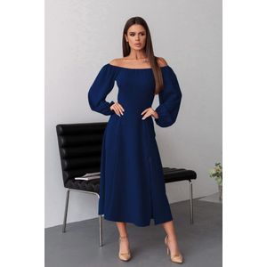 Dag Dames Geweven Jurk in donkerblauw