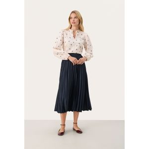 Part Two - Veneda - Plooirok - Nachtblauw - 3/4 Lengte