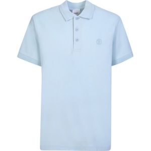 Burberry Branded Circle Logo Sky Blue Polo Shirt - Maat M