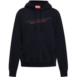 Diesel Industry Denim Division Design zwarte hoodie