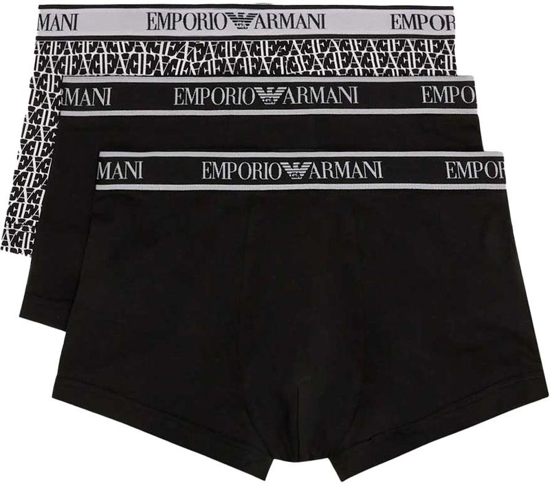 Emporio Armani - GA Eagle - Boxershorts - Zwart - Pack x3