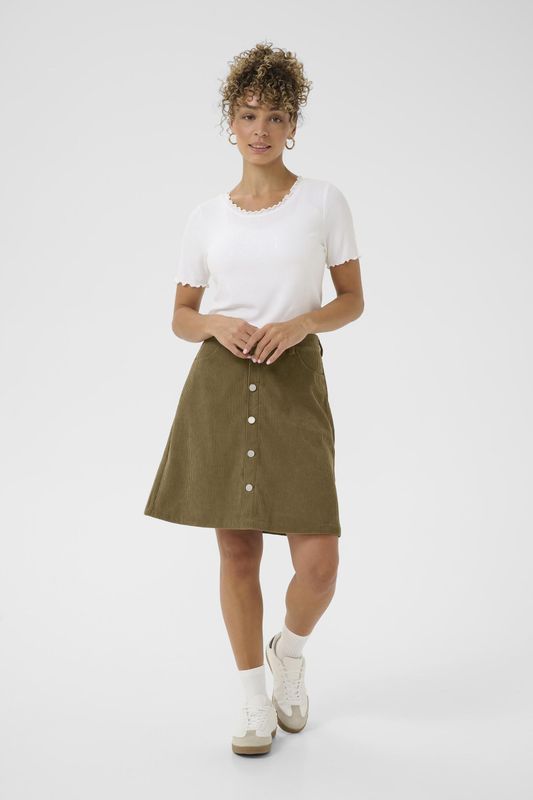 Cream - A-lijnrok - Groen