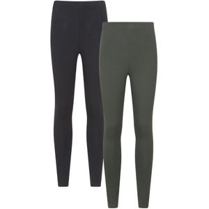 Mountain Warehouse Dames/Dames Legging Katoenmix (Set van 2) (Zwart, Groen)