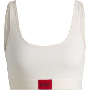 Hugo Dames/Dames Logo Katoenen Stretch Bralette (Natuurlijk)
