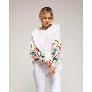 Sweater - Borduursel op Mouwen