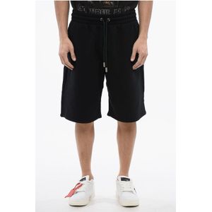 Geborstelde katoenen SCRIBBLE geborduurde joggingsshirts in het zwart